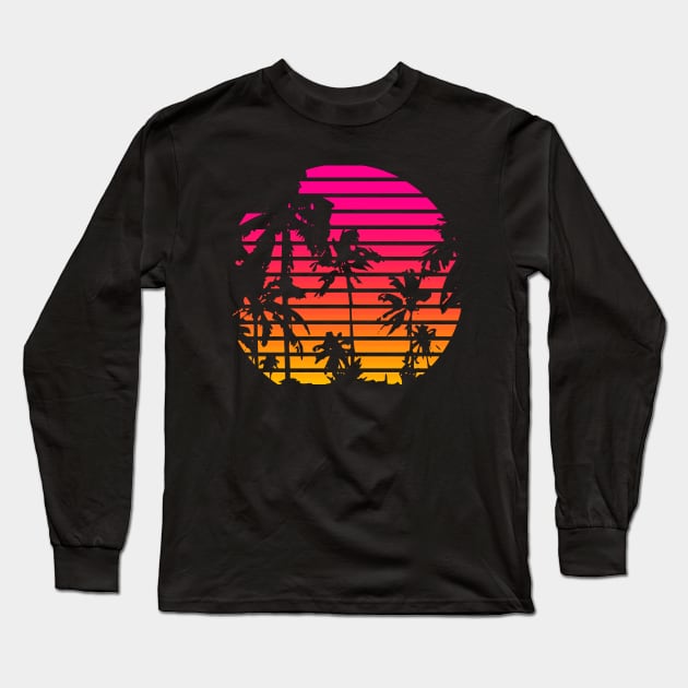 80s Sunset Long Sleeve T-Shirt by Nerd_art